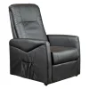 BellaHome Poltrone E Pouf|Poltrona massaggiante "siena" con recliner elettrico in ecopelle nero 75x93x105 cm