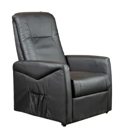 BellaHome Poltrone E Pouf|Poltrona massaggiante "siena" con recliner elettrico in ecopelle nero 75x93x105 cm