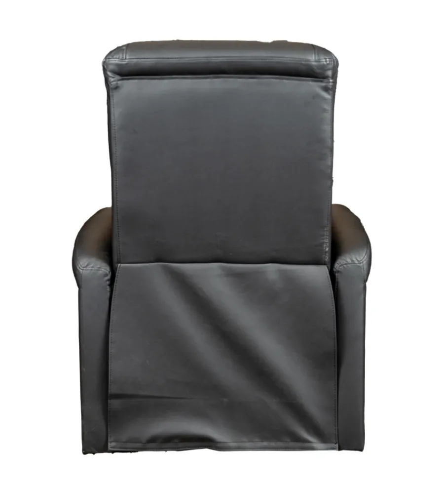 BellaHome Poltrone E Pouf|Poltrona massaggiante "siena" con recliner elettrico in ecopelle nero 75x93x105 cm