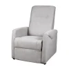 Poltrone E Pouf-BellaHome Poltrona massaggiante "siena" con recliner elettrico in tessuto grigio 75x93x105 cm