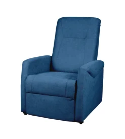 Poltrone E Pouf-BellaHome Poltrona massaggiante "siena" con recliner elettrico in tessuto blu, 75x93x105 cm