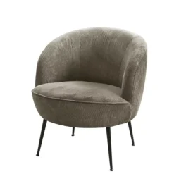 BellaHome Poltrone E Pouf|Poltrona "nora" in velluto a coste grigio 63x71x71 cm