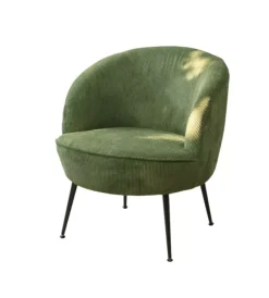 Poltrone E Pouf-BellaHome Poltrona "nora" in velluto a coste salvia 63x71x71 cm