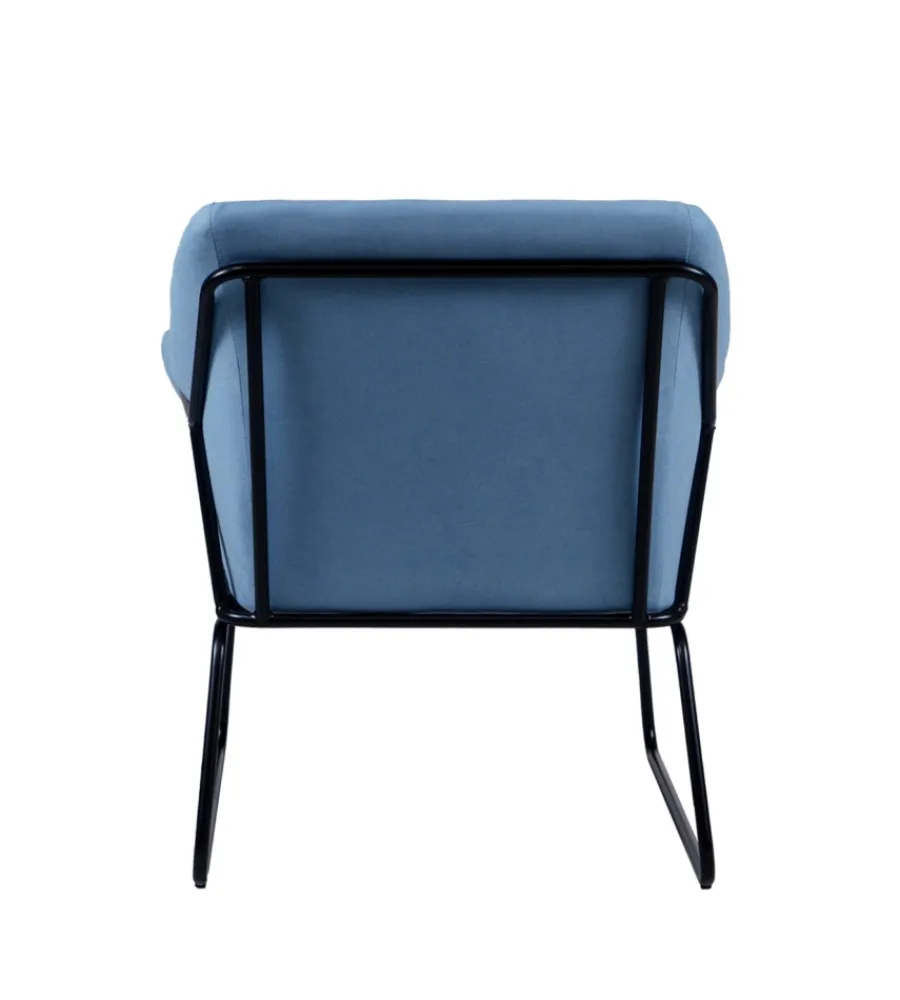 BellaHome Poltrone E Pouf|Poltrona "oslo" azzurra, 68x70x79,5 cm