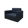 BellaHome Poltrone E Pouf|Poltrona "prince" 2 in 1 tessuto nero trasformabile in letto, 71x84x50 cm