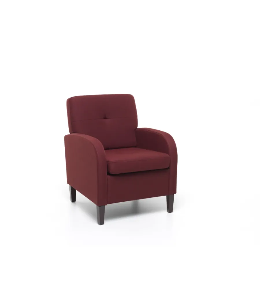 Poltrone E Pouf- Poltrona "river" in tessuto rosso, 64x66x82 cm