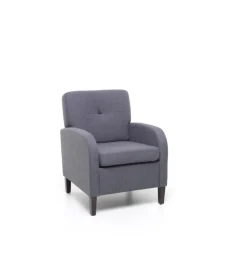 Poltrone E Pouf- Poltrona "river" in tessuto blu jeans, 64x66x82 cm