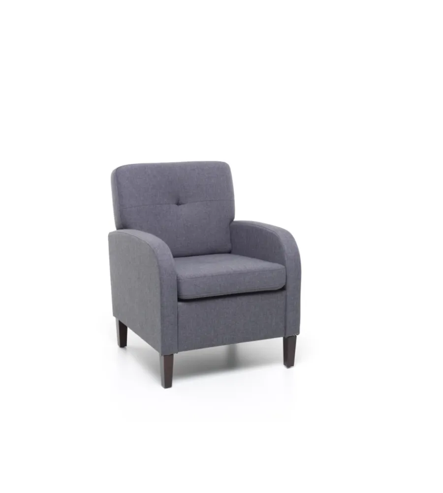 Poltrone E Pouf- Poltrona "river" in tessuto blu jeans, 64x66x82 cm