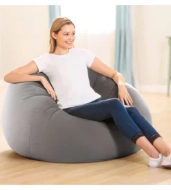 Intex Campeggio|Poltrona sacco gonfiabile "beanless bag" grigio 114x114x71 cm - cod. 68579np