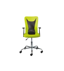Sedie Ufficio|Poltroncina ufficio verde con braccioli e ruote, 55x54,5x85-95 cm