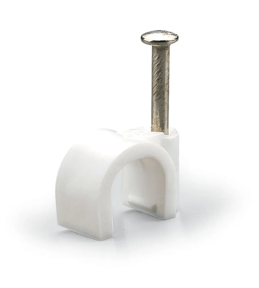 Cavi Elettrici E Relativi Accessori-Poly Pool - 50 graffette fissacavo per cavo tondo ø 8 mm bianche