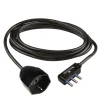 Outlet - 3 m prolunga "salvaspazio" con spina 16 a e presa pluristandard nera Prolunghe