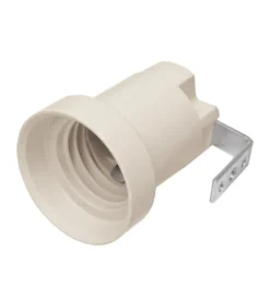 Poly Pool Portalampade|- 2 portalampada e27, fissaggio con staffa metallica foro 5,2 mm avorio