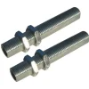 Portalampade-Poly Pool - 2 tubetti filettati e fresati in ferro zincato lunghezza 60 mm argento