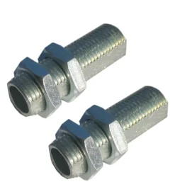 Clearance - 2 tubetti filettati e fresati in ferro zincato lunghezza 30 mm argento Portalampade