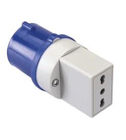 Multiprese Ed Adattatori-Poly Pool - adattatore industriale con spina 16 a e presa bivalente ip20 blu