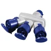 Hot - adattatore industriale triplo con spina e 3 prese 16 a 2p+t ip44 blu Multiprese Ed Adattatori