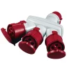 Multiprese Ed Adattatori-Poly Pool - adattatore industriale triplo con spina e 3 prese 16 a 3p+t ip44 rosso