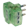 Multiprese Ed Adattatori-Poly Pool - adattatore multiplo spina 16 a e 3 prese bivalenti trasparente verde