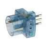 Multiprese Ed Adattatori-Poly Pool - adattatore spina e 2 prese 10 a e 1 presa standard tedesco trasparente azzurro