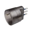 Multiprese Ed Adattatori-Poly Pool - adattatore spina 10 a e presa tedesca trasparente fumé