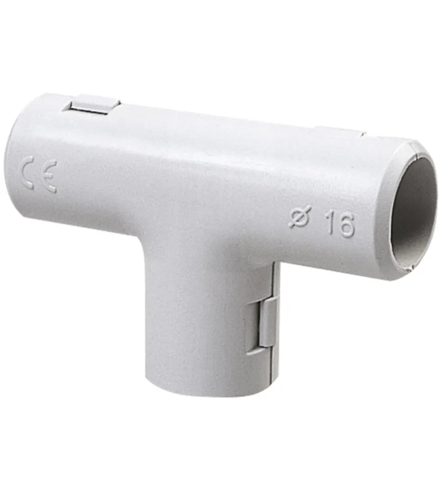 Tubi E Canaline-Poly Pool - giunto a t ispezionabile per tubi rigidi ø 16 mm ip40 grigio