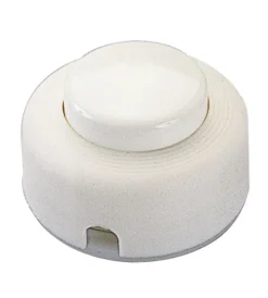 Discount - interruttore unipolare 2 a con morsetto di terra bianco Portalampade