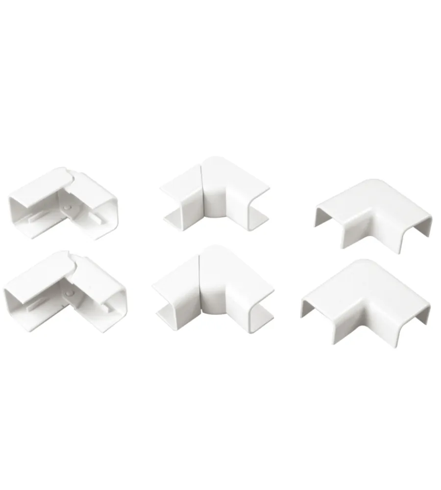 Tubi E Canaline-Poly Pool - kit accessori n° 1 per canale 20 x 15 mm, angolo esterno, interno e piano bianco