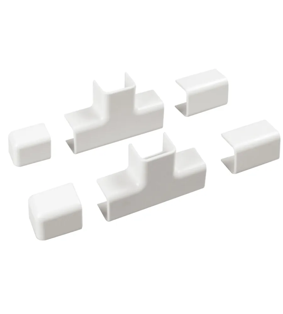 Tubi E Canaline-Poly Pool - kit accessori n° 2 per canale 20 x 15 mm, giunto lineare, a t e tappo bianco