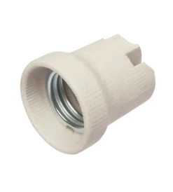 Clearance - portalampada e27 in porcellana 500 v~ bianco Portalampade