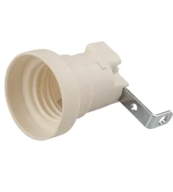 Poly Pool Portalampade|- portalampada e27, fissaggio con staffa metallica foro 5,2 mm avorio