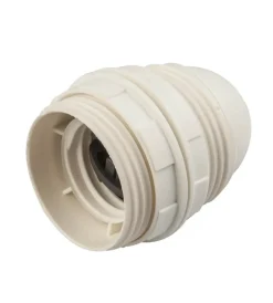 Poly Pool Portalampade|- portalampada e27 con 2 ghiere corpo filettato bianco