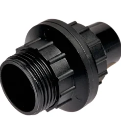 Portalampade-Poly Pool - portalampada e14 con 2 ghiere corpo filettato nero