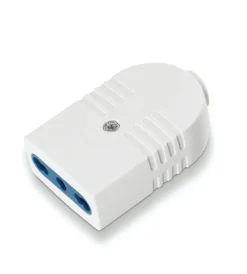Poly Pool Spine E Prese|- presa bivalente 10/16 a 2p+t uscita cavo assiale bianca