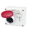 Clearance - presa da parete con dispositivo di blocco 16 a 3p+t ip44 rossa Magnetotermici