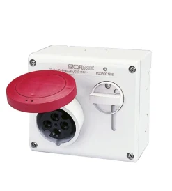 Clearance - presa da parete con dispositivo di blocco 16 a 3p+t ip44 rossa Magnetotermici