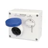 Magnetotermici-Poly Pool - presa da parete con dispositivo di blocco 16 a 2p+t ip44 blu