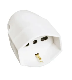 Outlet - presa pluristandard (standard italiano e tedesco) uscita cavo assiale bianca Spine E Prese