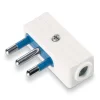 Spine E Prese-Poly Pool - spina "salvaspazio" 16 a 2p+t uscita cavo a 90° bianca