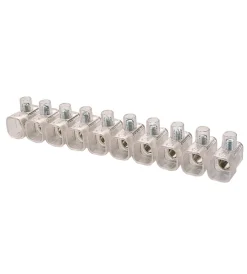 Cavi Elettrici E Relativi Accessori-Poly Pool - stecca da 10 morsetti 450 v~ foro ø 8 mm sezione 10 mm² trasparente