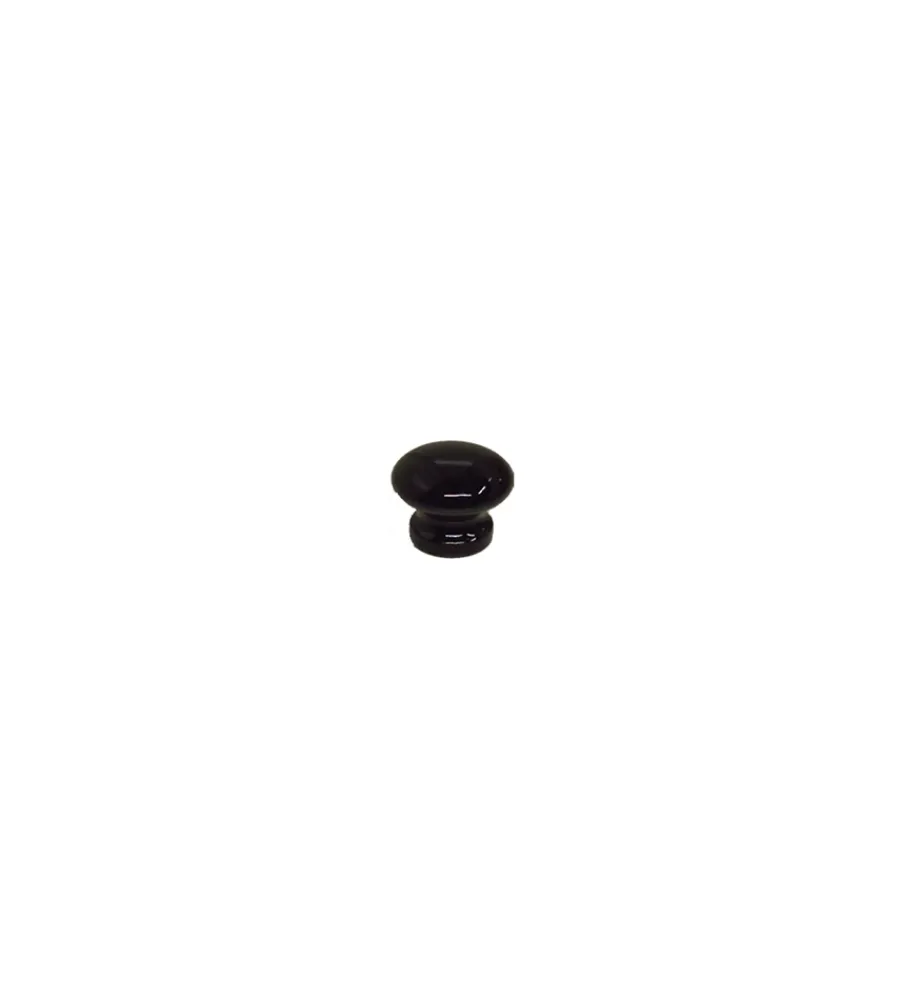 Ferramenta Per Mobili E Infissi- Pomolo in legno - ø 35 mm. - nero brillante