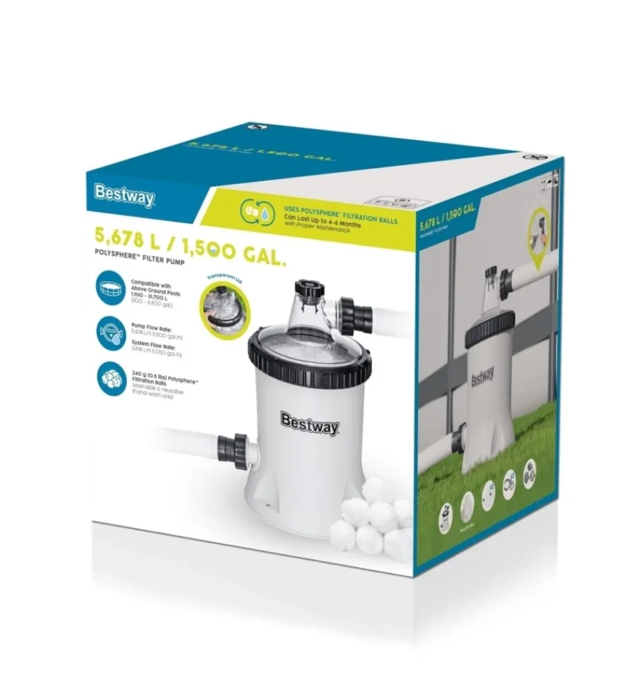 Clearance Pompa filtro per piscine da 5678 l/h bestway "polysphere" Piscine