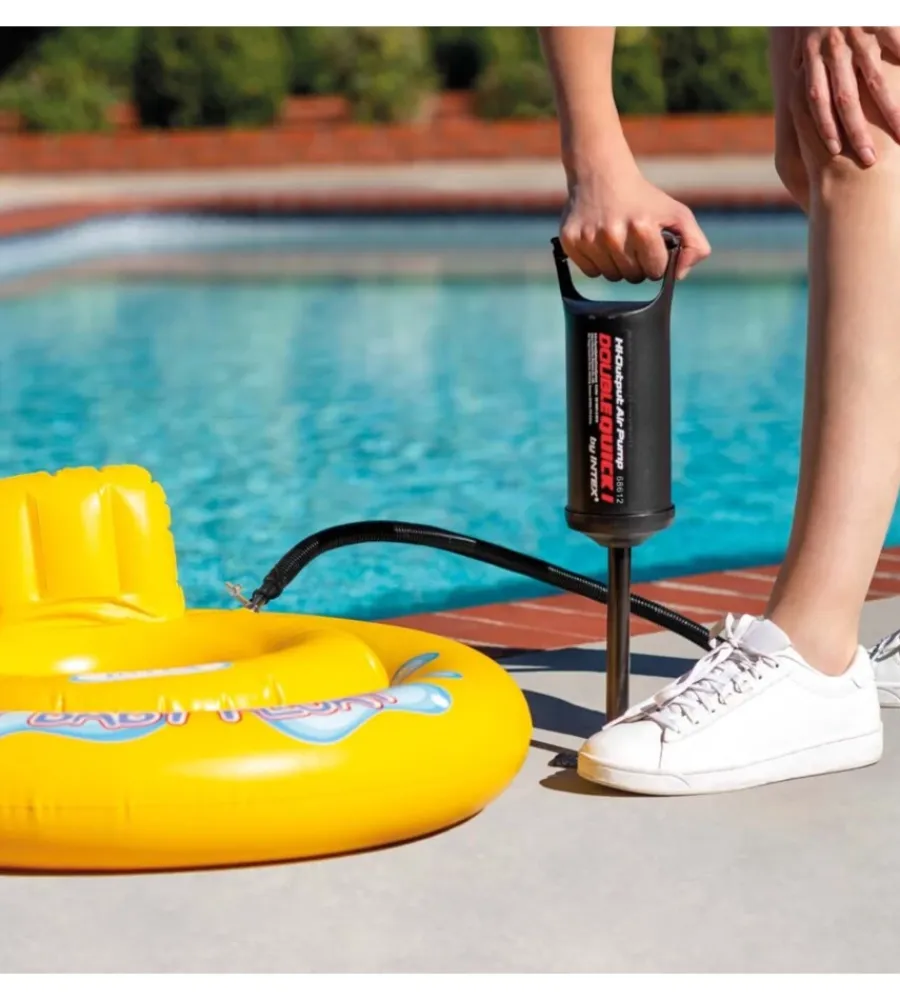 Piscine-Intex Pompa manuale "double quick i" colore nero con 3 ugelli, 29 cm - cod. 68612