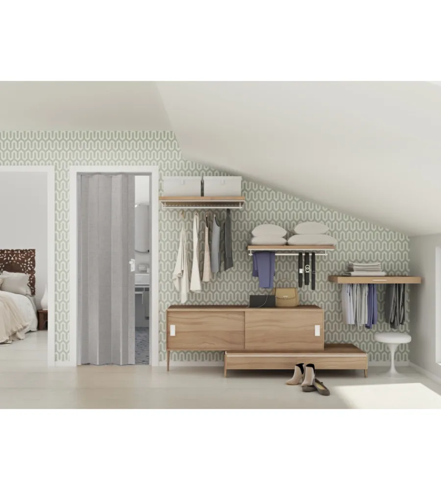 Porte, Scale E Pavimenti-Forte Porta a soffietto da interno "maya" grigio 83x214 cm