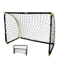 Porta da calcio per bambini da esterno salvaspazio black striker, 180x91x120 cm Giochi E Casette Bimbo