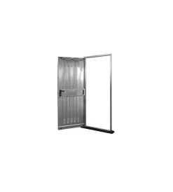 Porte Zincate-Tagliafuoco- Porta monolamiera zincata per cantine, 80x200 cm