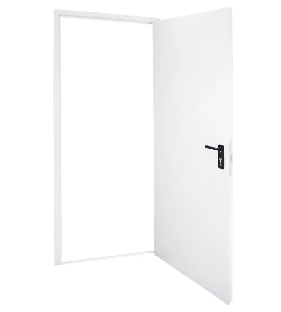 Porte Zincate-Tagliafuoco- Porta multiuso reversibile tamburata "tv" bianco antigraffio 80x200 cm