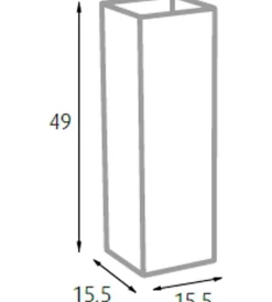 Decorazione Ambienti- Porta ombrelli bianco squadrato, 16x16x49 cm