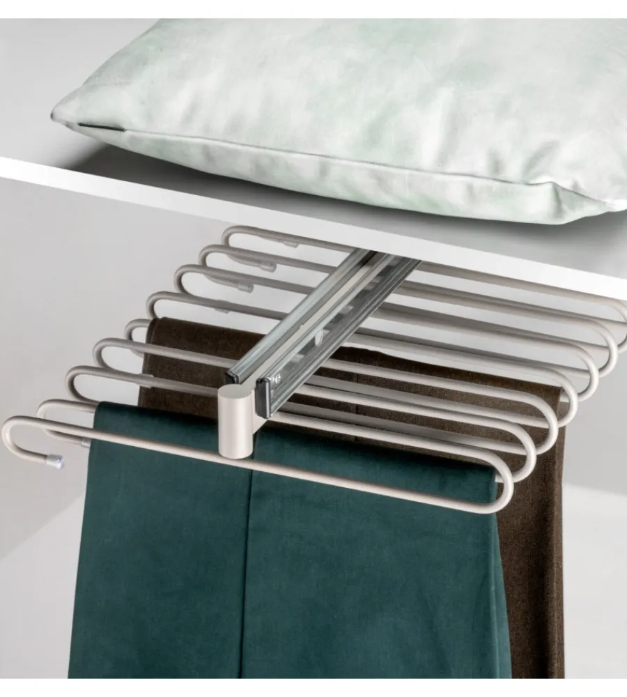 Armadi-Emuca Porta pantaloni estraibile in acciaio color pietra