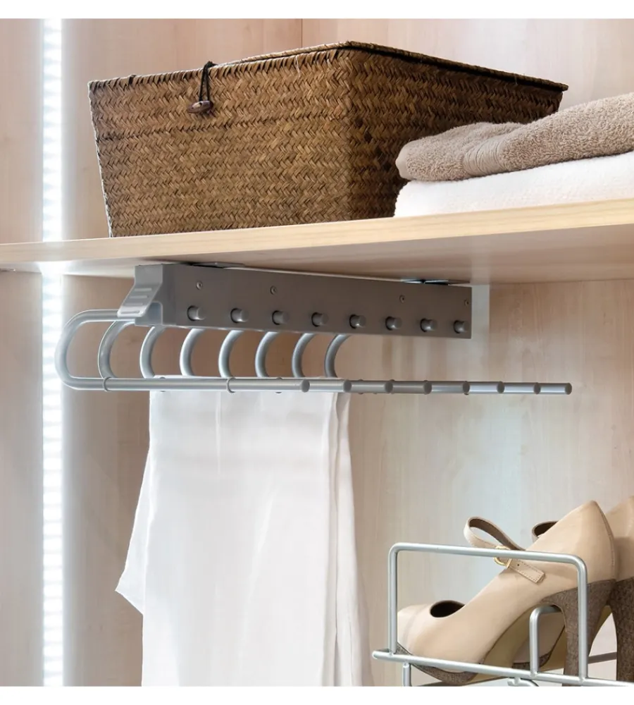 Armadi-Emuca Porta pantaloni sx estraibile per armadio grigio metallizzato - .
